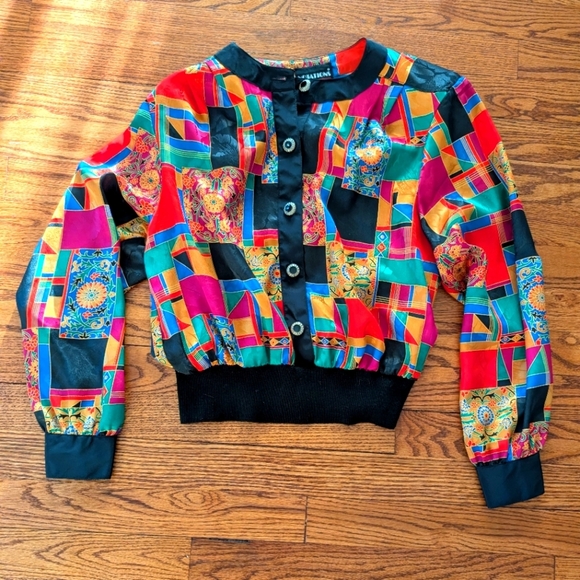 Notations Tops - Notations - 90s Vintage Vibrant Geometric Jacket